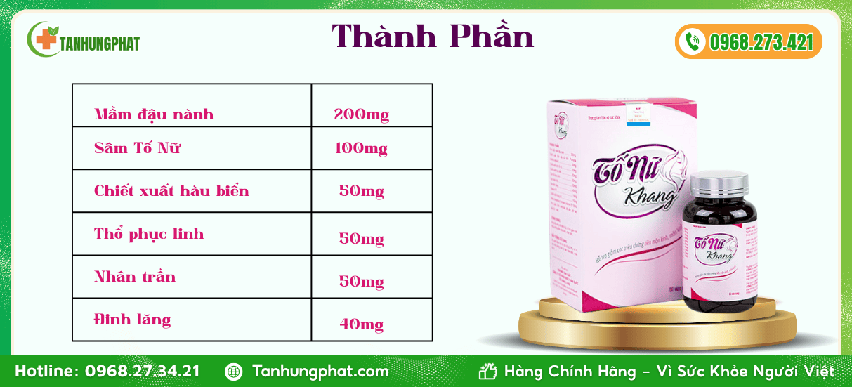 Thành phần của Tố Nữ Khang