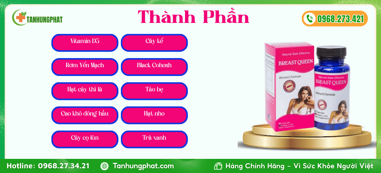 Thành phần viên uống Breast Queen