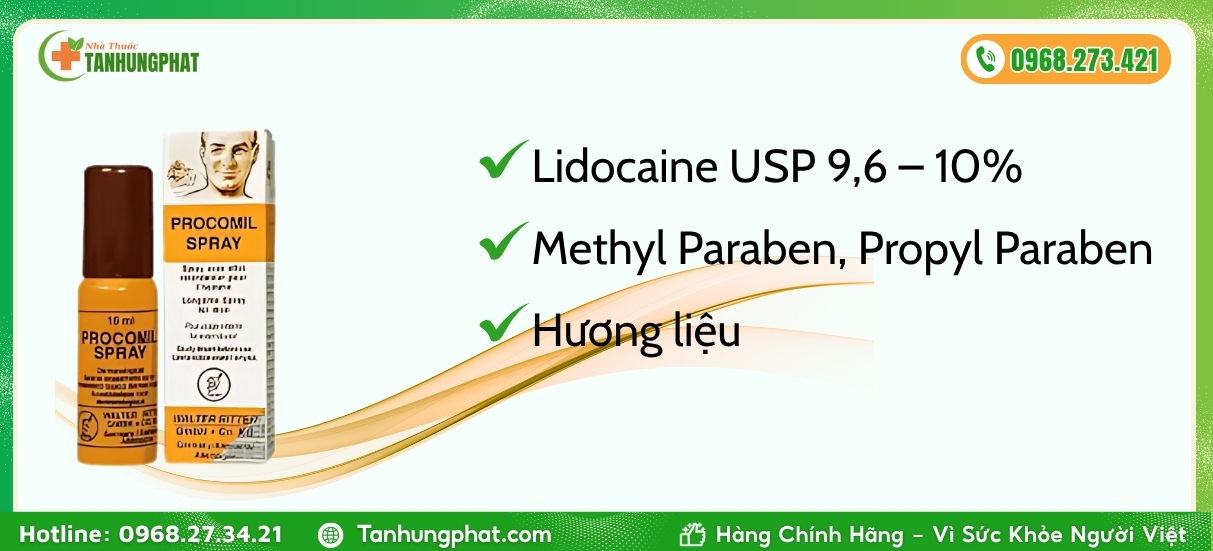 Thành phần của Procomil Spray