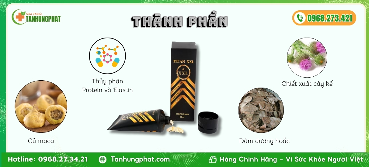 Các thành phần có trong Titan XXL