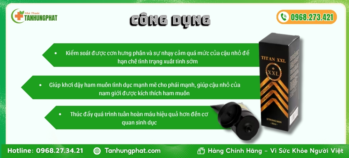 Công dụng chính của Titan XXL