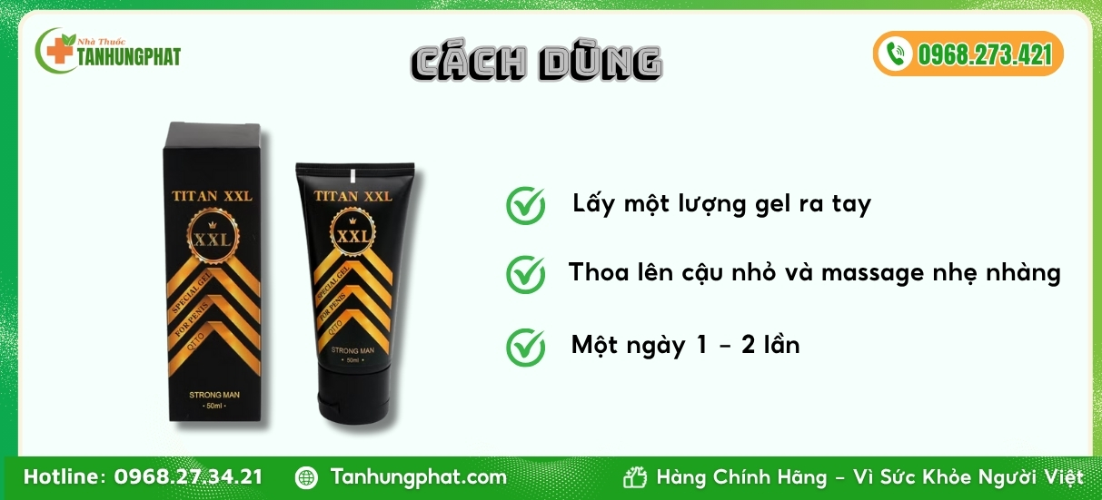 Cách sử dụng sản phẩm Titan XXL