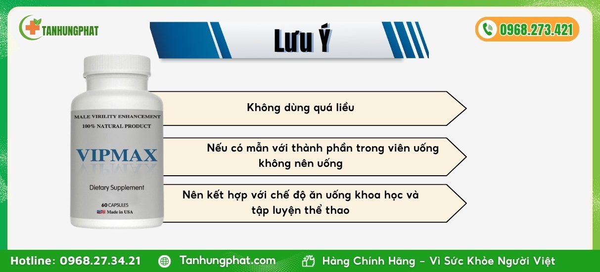 Lưu ý khi sử dụng Vipmax