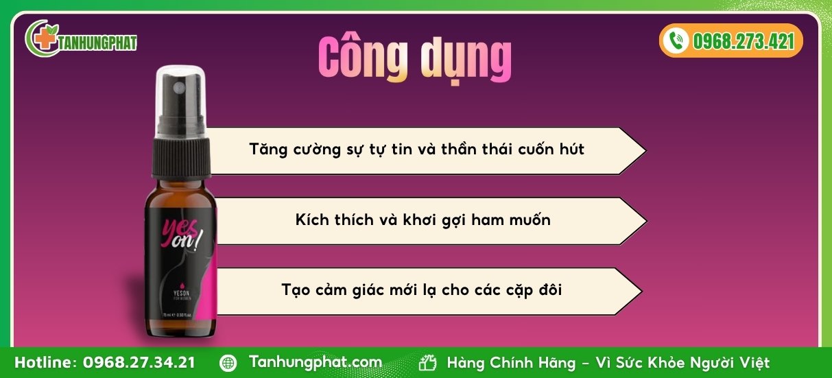 Công dụng chính của nước hoa kích dục Yes On (MS40C) 