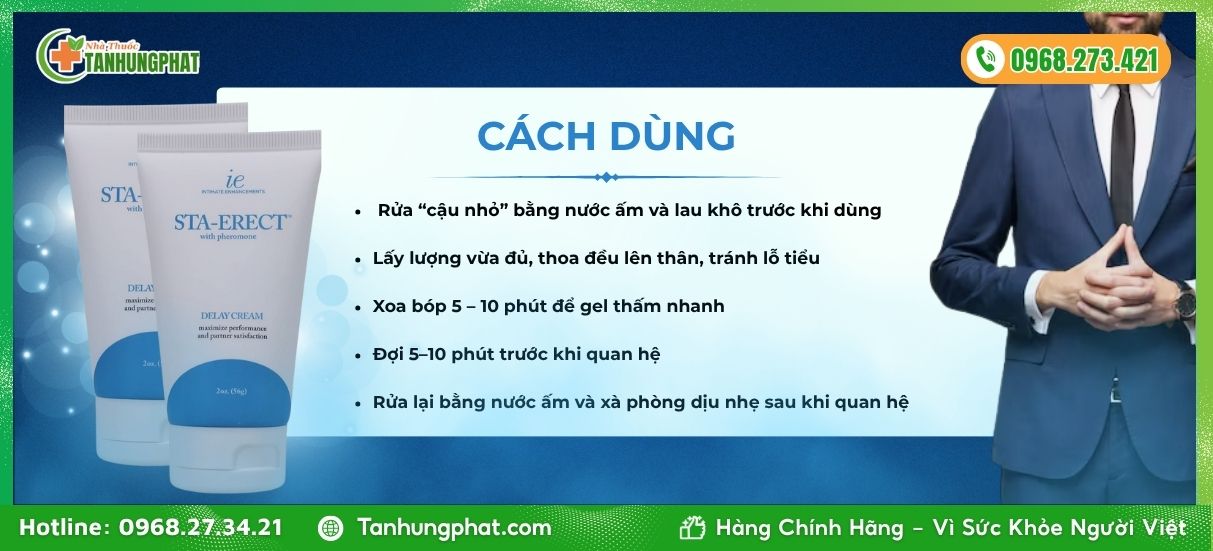 Cách dùng Sta-Erect Delay Cream for Men