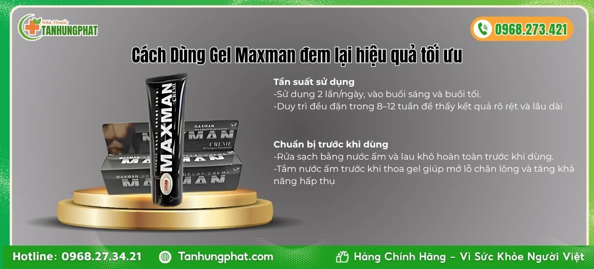Cách Dùng Gel Maxman đem lại hiệu quả tối ưu cho nam giới
