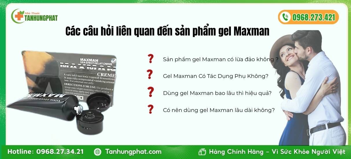 Các câu hỏi liên quan đến sản phẩm gel Maxman