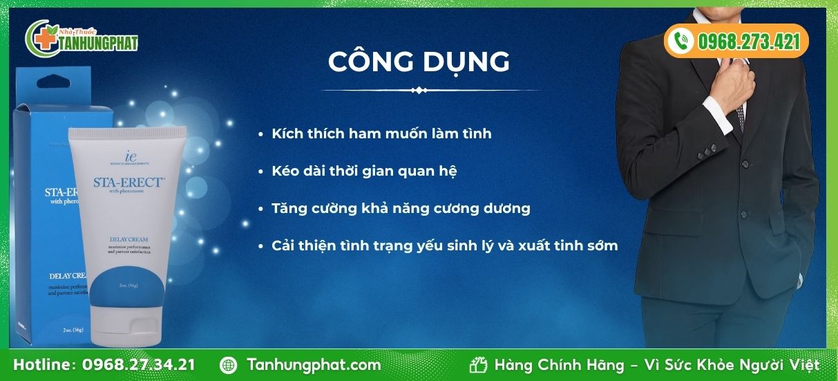 Công dụng của Sta-Erect Delay Cream for Men