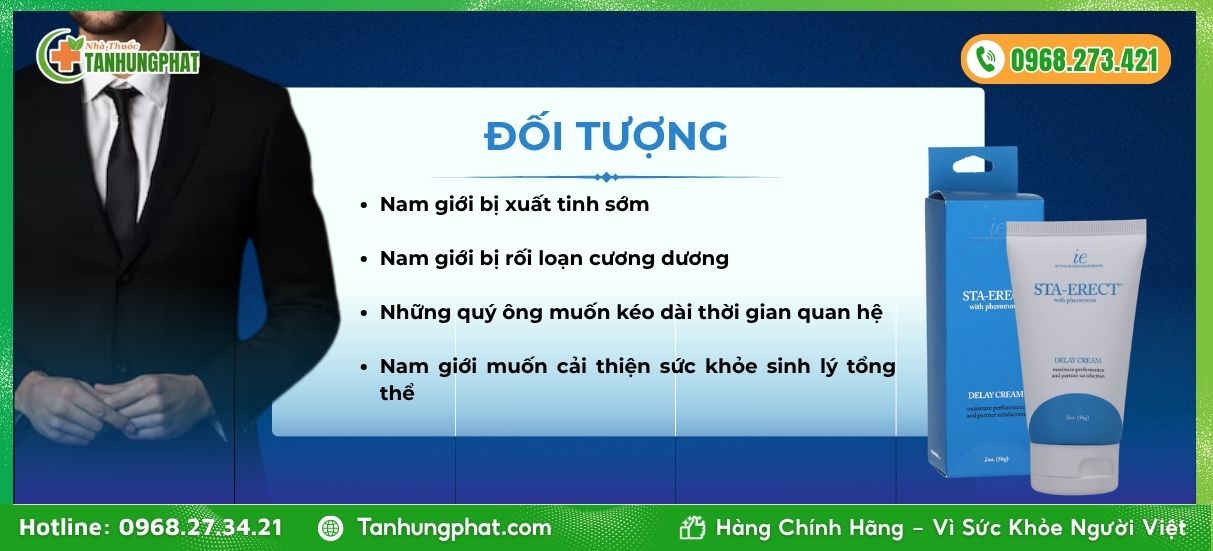 Sta-Erect Delay Cream for Men dùng cho đối tượng nào?