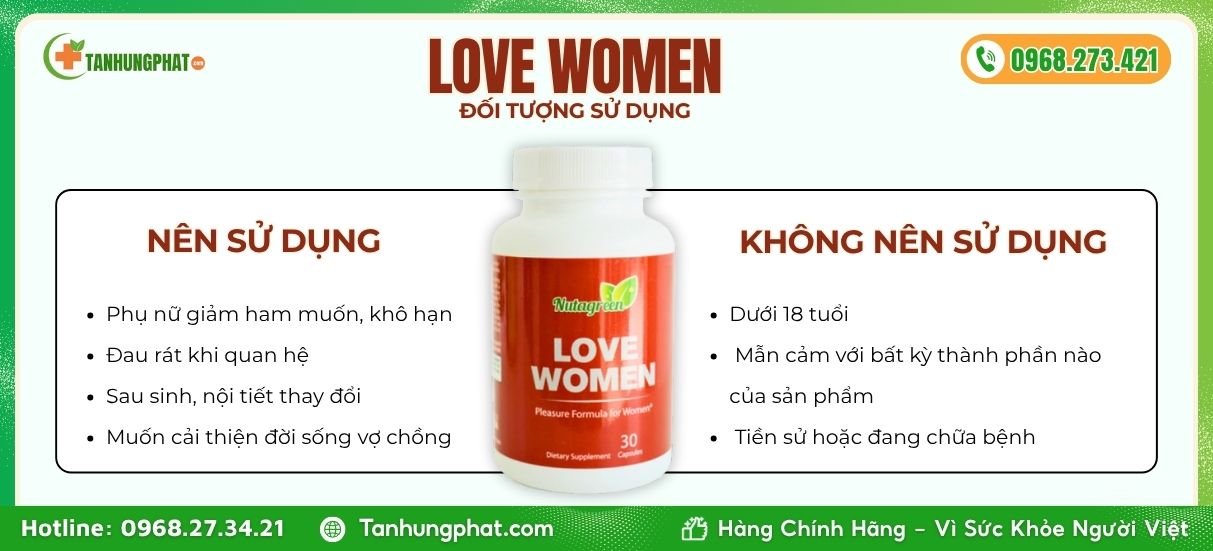 Đối tượng sử dụng viên uống Love Women