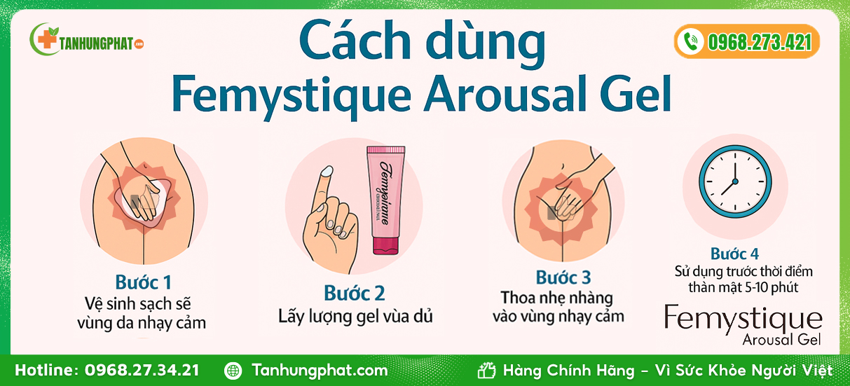 Cách dùng Femystique Arousal Gel