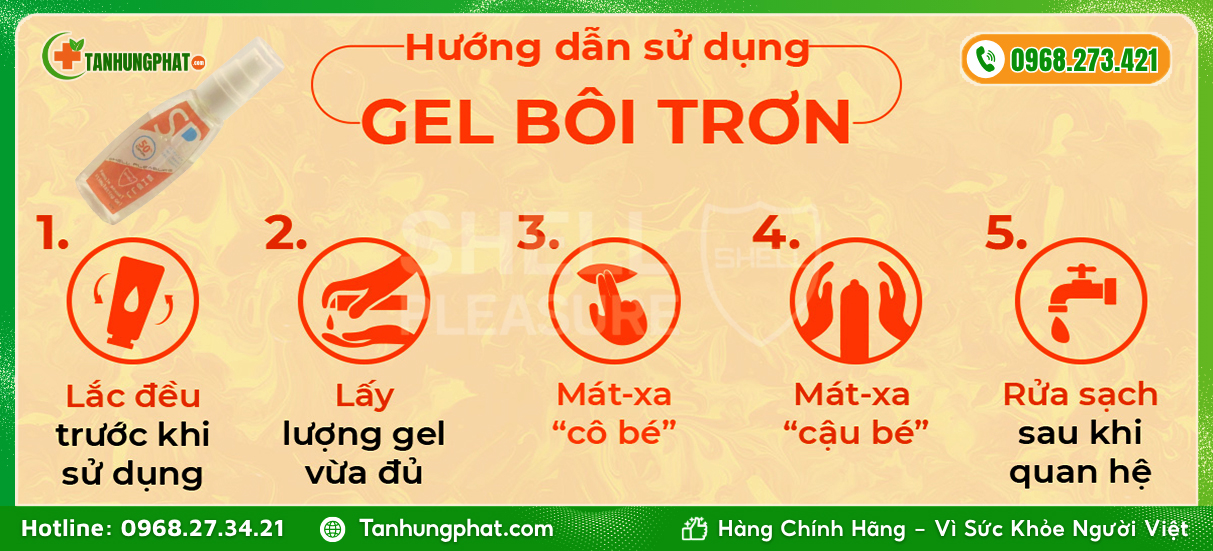 Cách sử dụng gel bôi trơn Shell Pleasure đúng cách