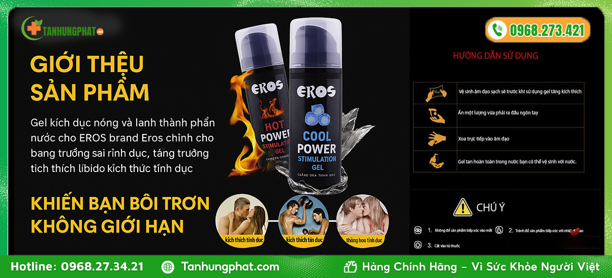 Cách dùng Gel Eros Hot Power Stimulation hiệu quả