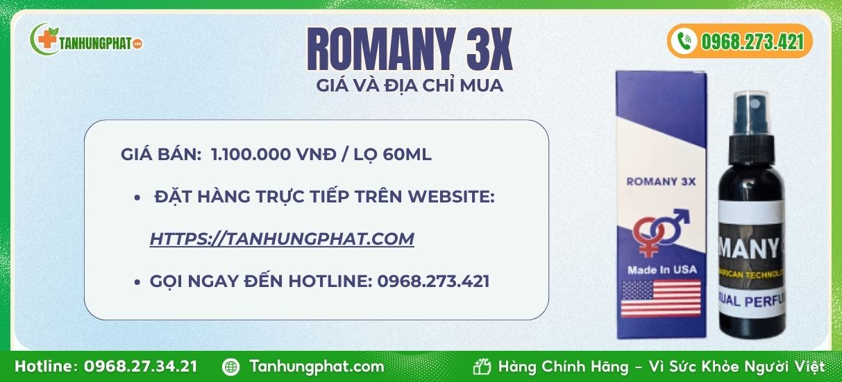 Giá và địa chỉ mua Nước hoa Romany 3x