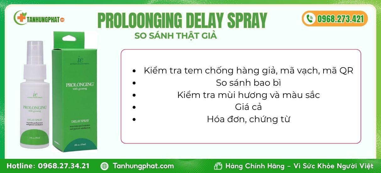 Cách phân biệt Proloonging Delay Spray thật và giả