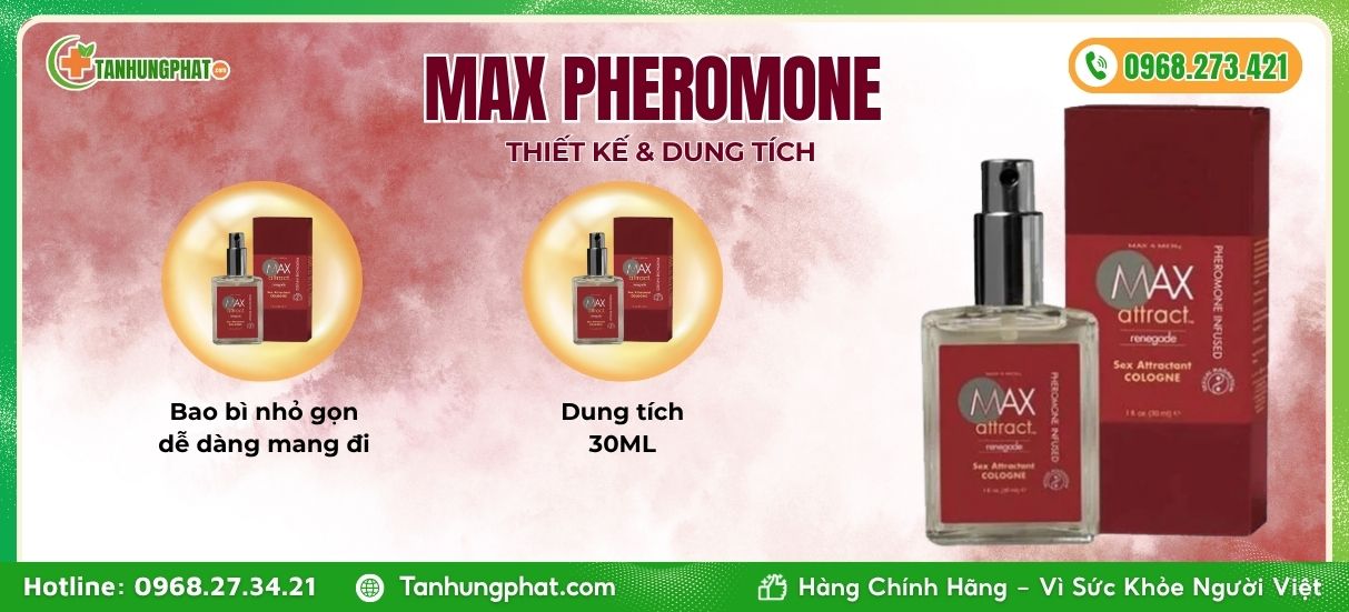 Thiết kế và dung tích Nước hoa Max Pheromone