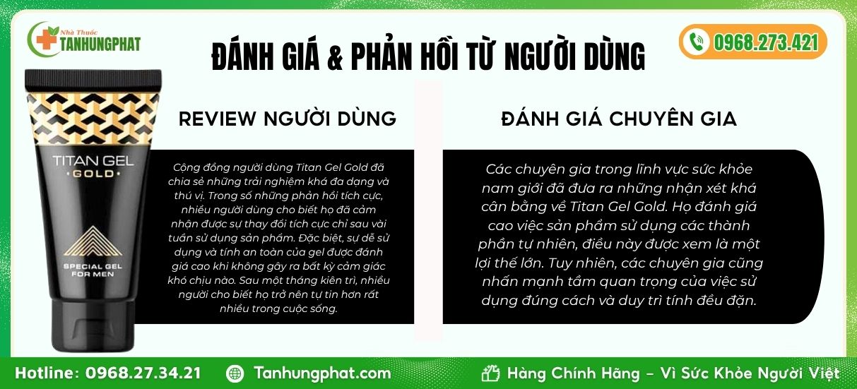 Đánh giá và phản hồi Titan Gel Gold