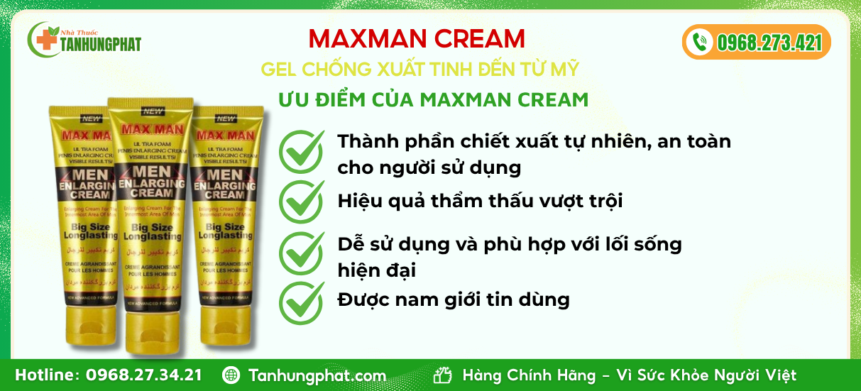 Ưu điểm của Maxman Cream