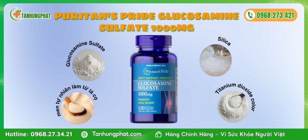 Thành phần viên uống Puritan's Pride Glucosamine Sulfate 1000mg