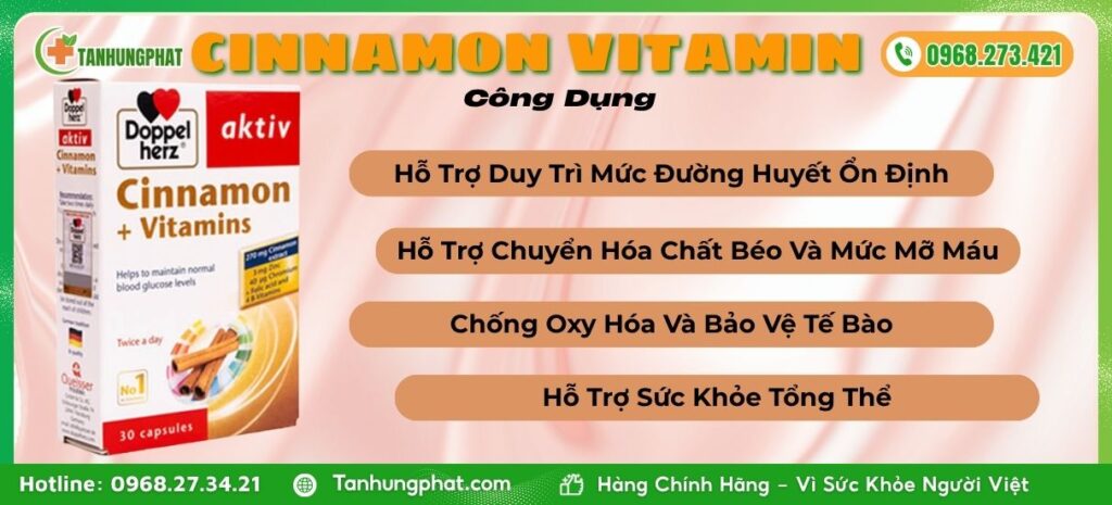 Công Dụng viên uống Cinnamon Vitamin