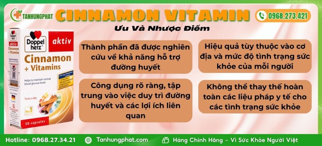 Ưu và Nhược điểm viên uống Cinnamon Vitamin