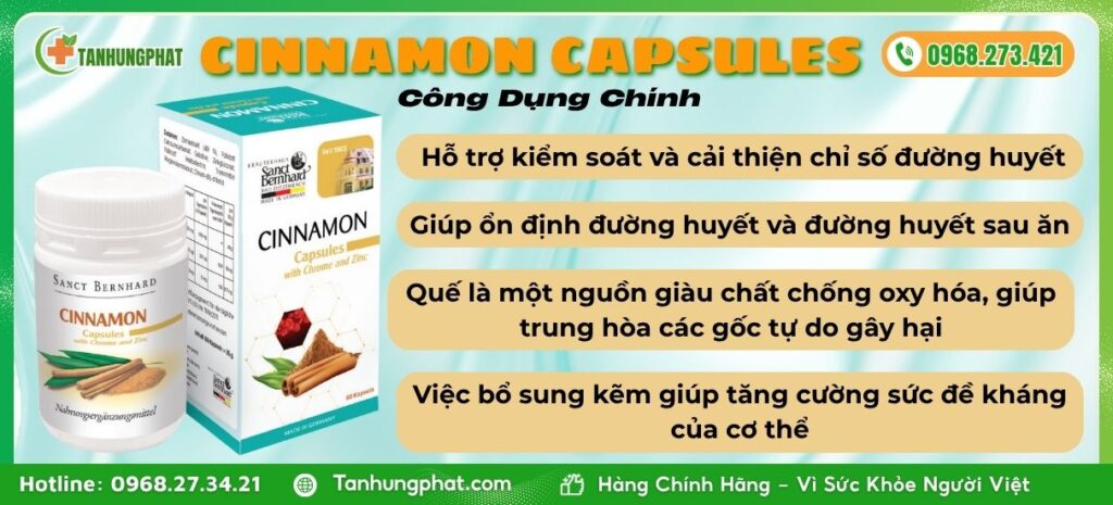 Công Dụng Viên Uống Cinnamon Capsules