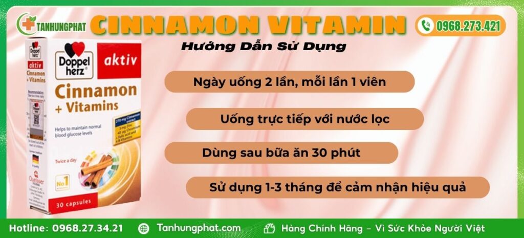 Hưỡng dẫn sử dụng viên uống Cinnamon Vitamin