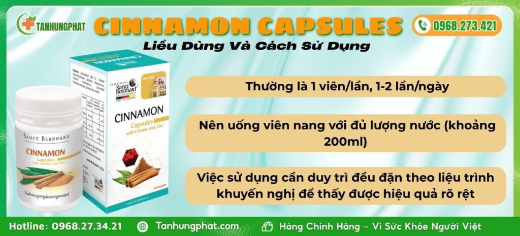 Liều Dùng Viên Uống Cinnamon Capsules
