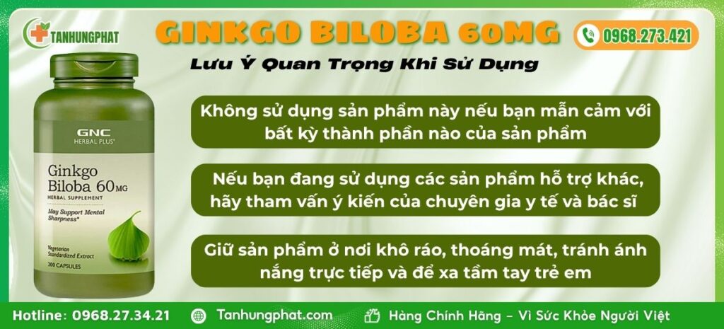 Lưu ý Quan Trọng Viên Uống Ginkgo Biloba 60mg Bổ Não