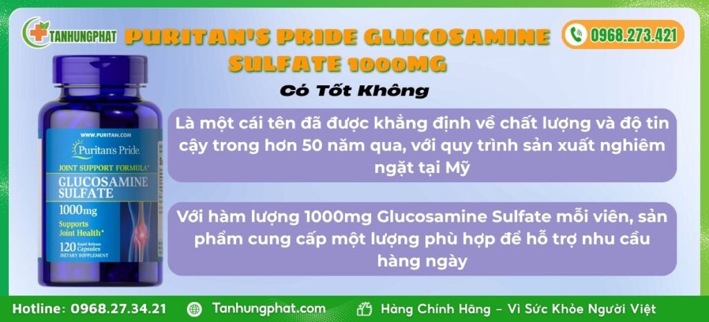 viên uống Puritan's Pride Glucosamine Sulfate 1000mg có tốt không