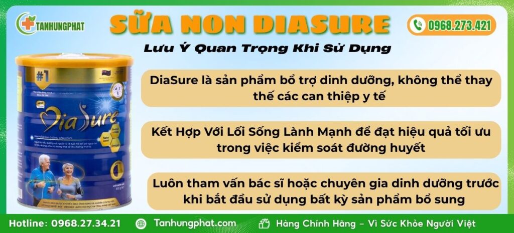 Lưu Ý Quan Trọng Khi Sử Dụng Sữa Non DiaSure