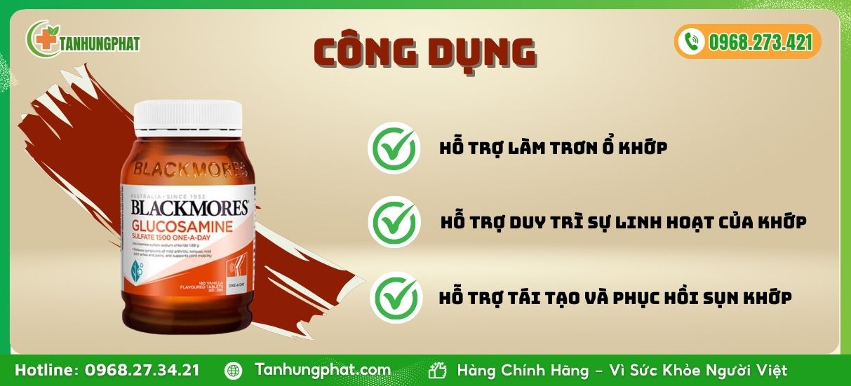 Công dụng chính của Blackmores Glucosamine 1500mg One-A-Day