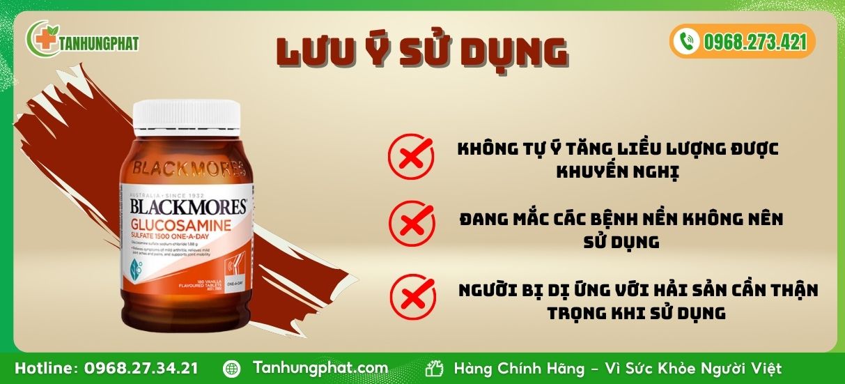 Lưu ý khi sử dụng Blackmores Glucosamine 1500mg One-A-Day