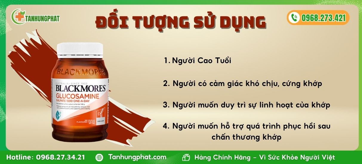 Đối tượng sử dụng Blackmores Glucosamine 1500mg One-A-Day