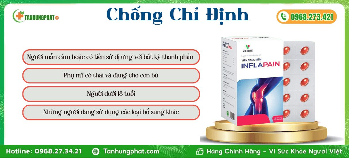Chống Chỉ Định Viên Nang Mềm Vietlife Inflapain