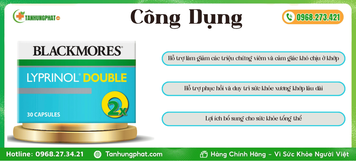 Công Dụng Blackmores Lyprinol Double