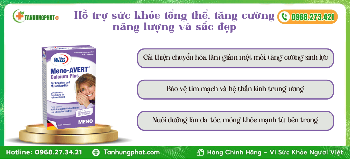 Công Dụng EuRho Vital Meno Avert Calcium Plus Đức 3