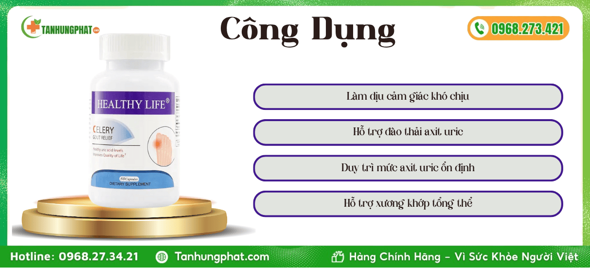 Công Dụng Healthy Life Celery Gout Relief