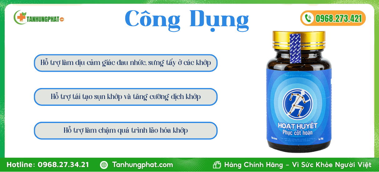 Công Dụng Hoạt Huyết Phục Cốt Hoàn