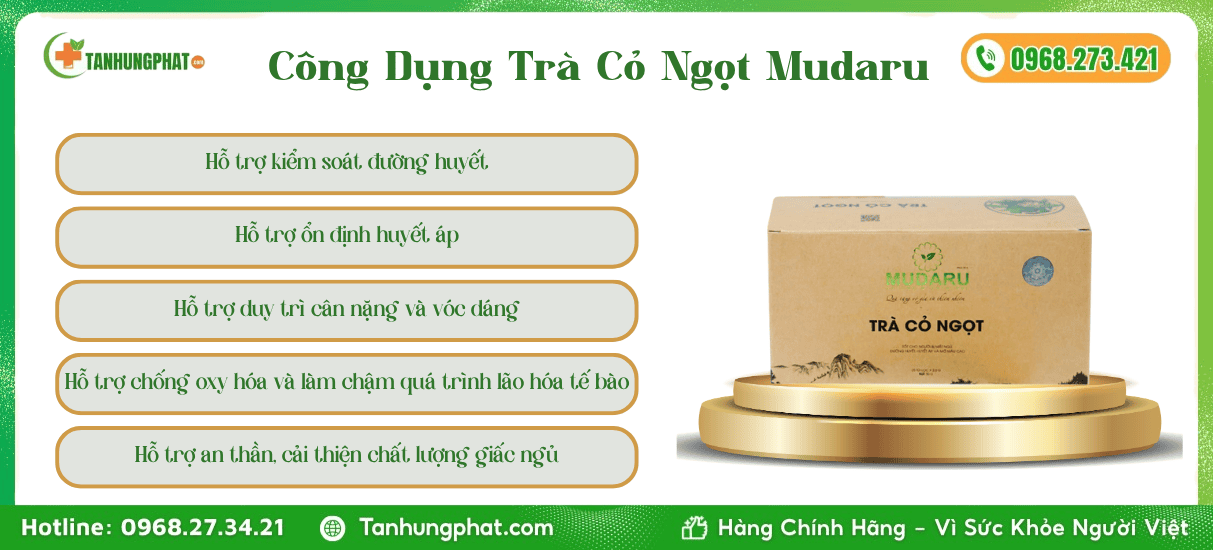 Công Dụng Trà Cỏ Ngọt Mudaru