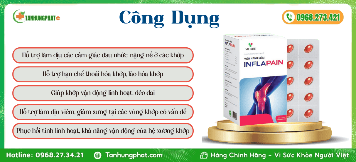 Công Dụng Viên Nang Mềm Vietlife Inflapain