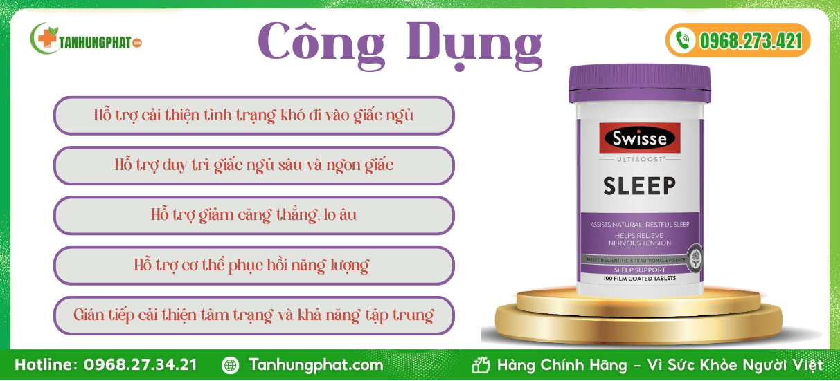 Công Dụng Viên Uống Swisse Sleep