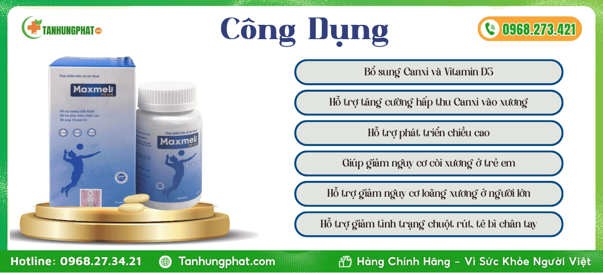 Công Dụng viên uống Maxmeli Plus