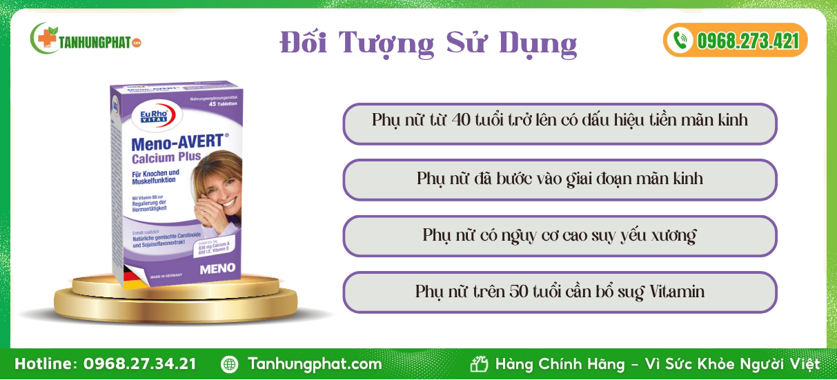 Đối Tượng Sử Dụng EuRho Vital Meno Avert Calcium Plus Đức