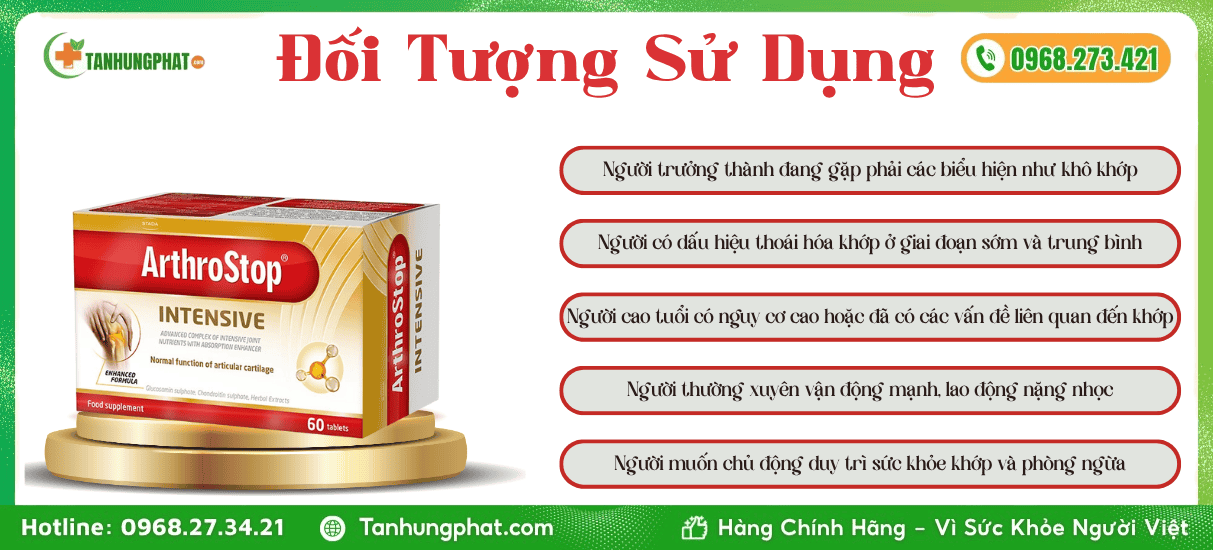 Đối Tượng Sử Dụng Stada ArthroStop Intensive