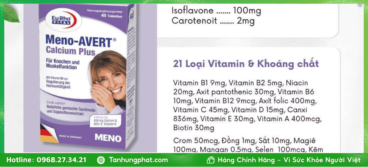 EuRho Vital Meno Avert Calcium Plus 1