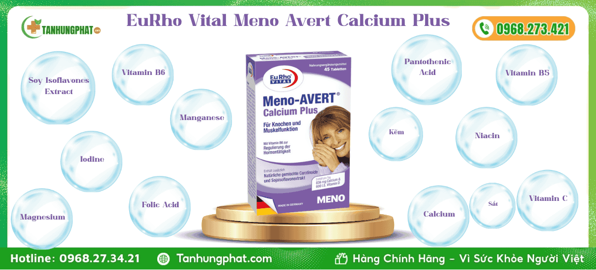 Giới thiệu EuRho Vital Meno Avert Calcium Plus Đức
