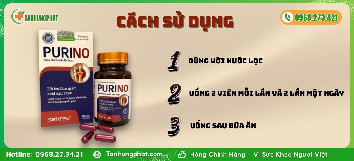 Cách sử dụng Gout Purino