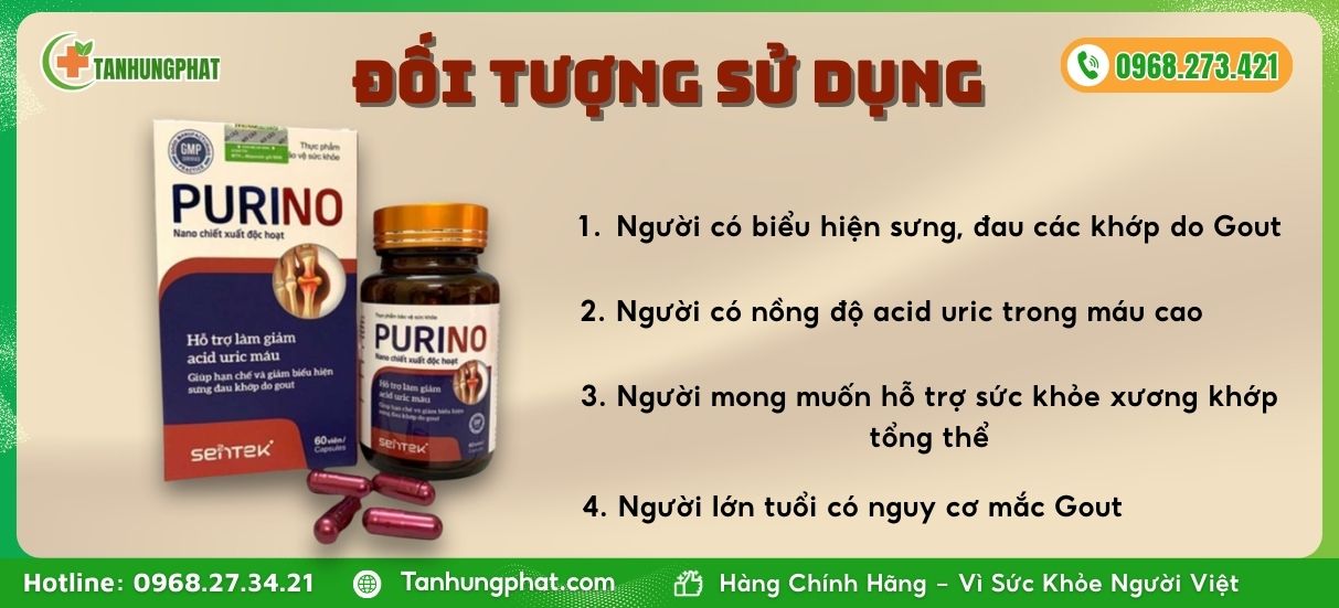 Đối tượng sử dụng Gout Purino