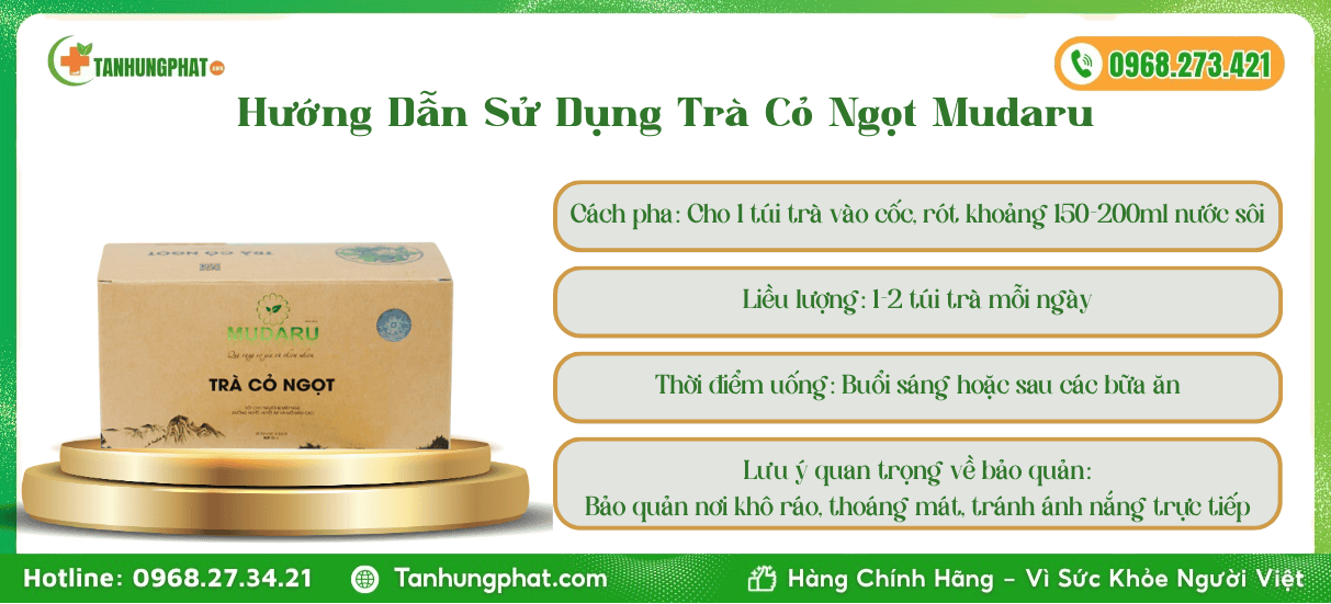 Hướng Dẫn Sử Dụng Trà Cỏ Ngọt Mudaru